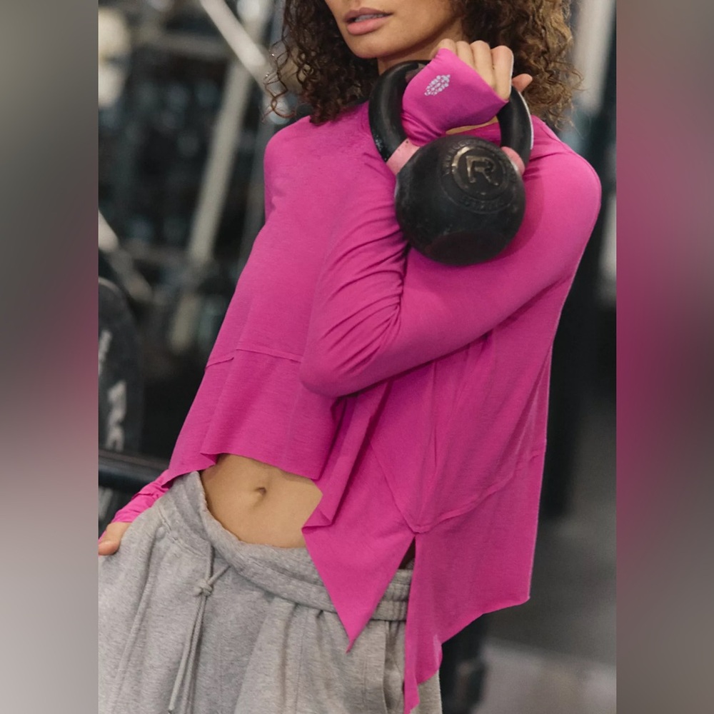 Women's Pink Asymmetrical Top